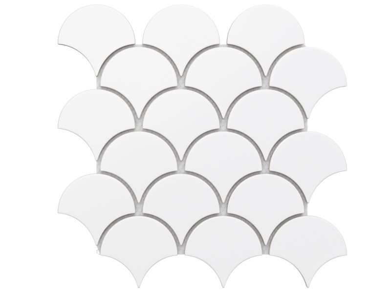 Mozaika ceramiczna Ilcom Fish Scale white mat biała 28,5 x 29,0 cm 1 szt.
