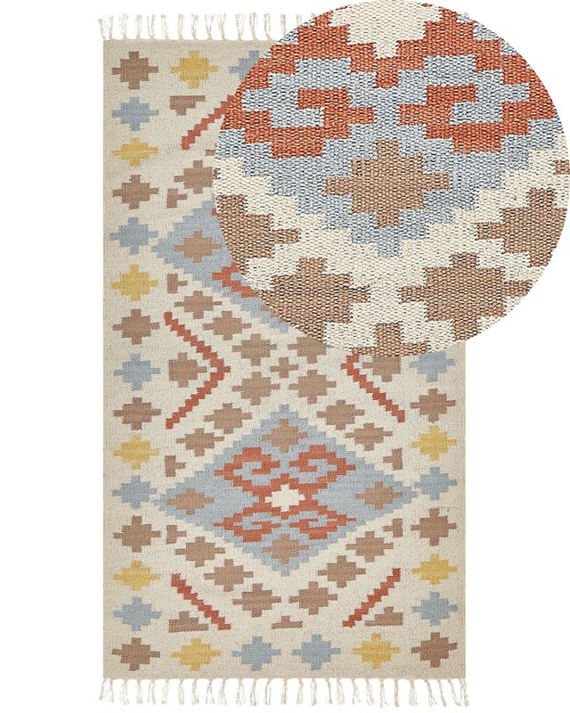 Dywan bawełniany kilim 80 x 150 cm wielokolorowy Atan 1 szt.