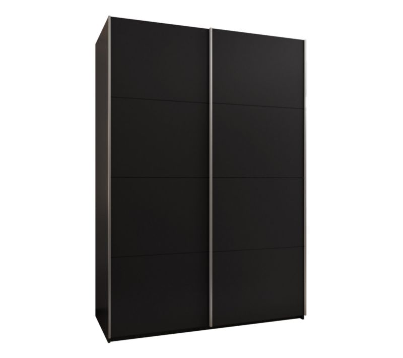 Szafa przesuwna Abiks LUX wysoka szer.180cm czarny/czarny/srebrny 1szt.
