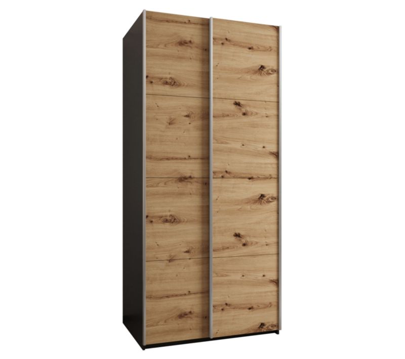 Szafa przesuwna Abiks LUX wysoka szer.120cm czarny/artisan/srebrny 1szt.