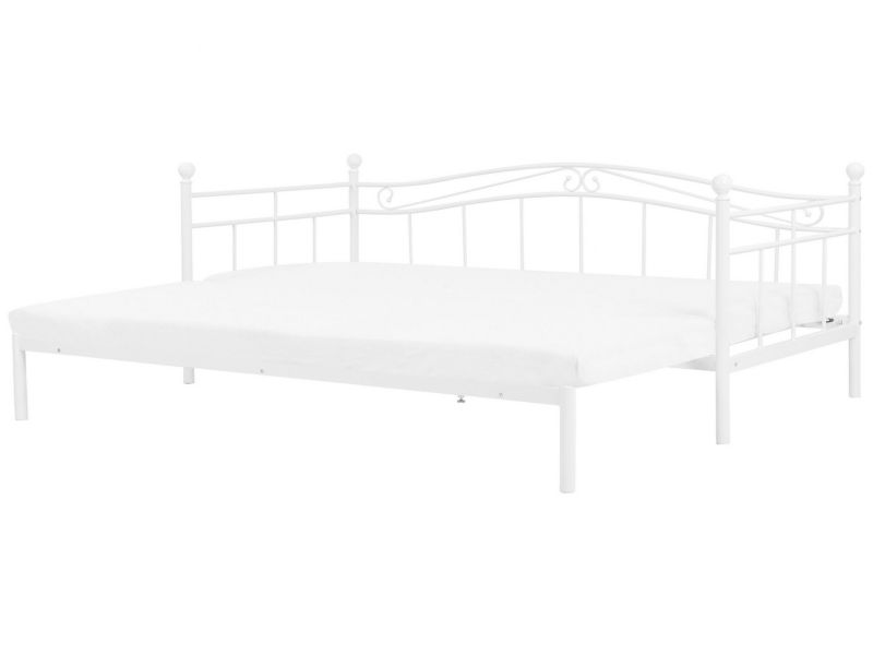 Łóżko wysuwane metalowe 80 x 200 cm białe Tulle 1 szt.