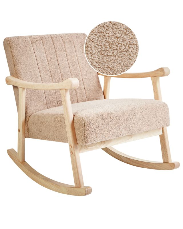 Fotel bujany Leknes Boucle Beżowy 1 szt.