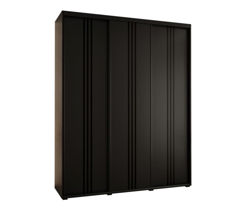Szafa przesuwna Abiks DAVOS 6 wysoka szer.200cm gł.60cm czarny/czarny/czarny 1szt.