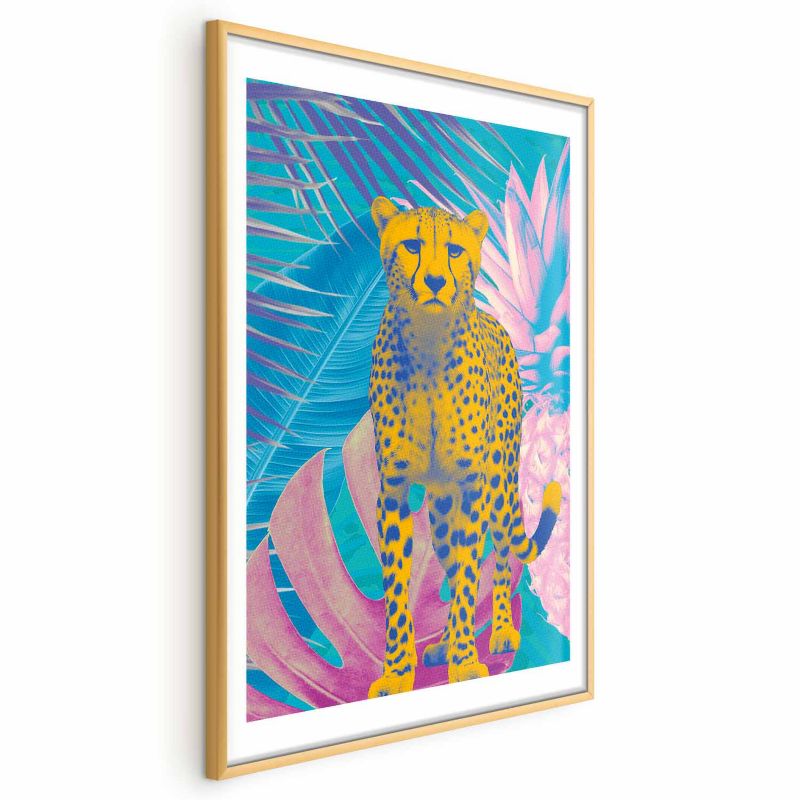 Plakat Artgeist Egzotyczny Lampart 21x30 cm z ramą złotą 1 szt