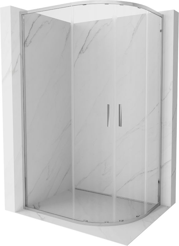 Kabina prysznicowa Mexen Exo półokrągła asymetryczna rozsuwana 120 x 90 cm transparent chrom 1 szt.