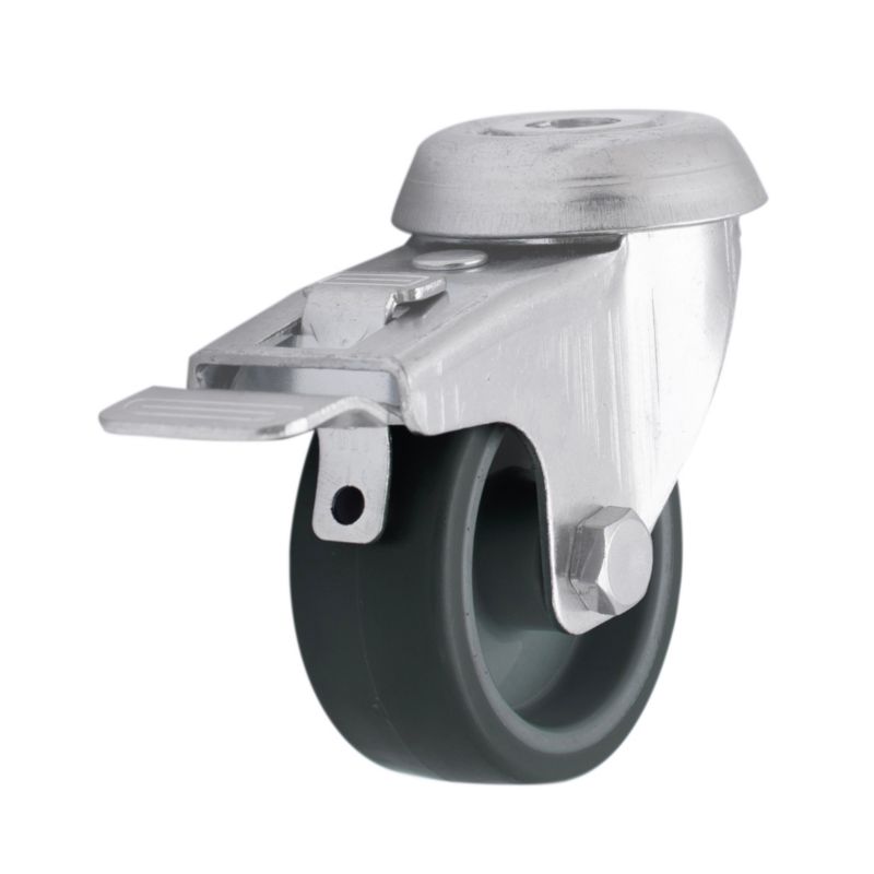 Zestaw meblowy fi 50 mm 30 kg otwór obrotowy z hamulcem i kołem