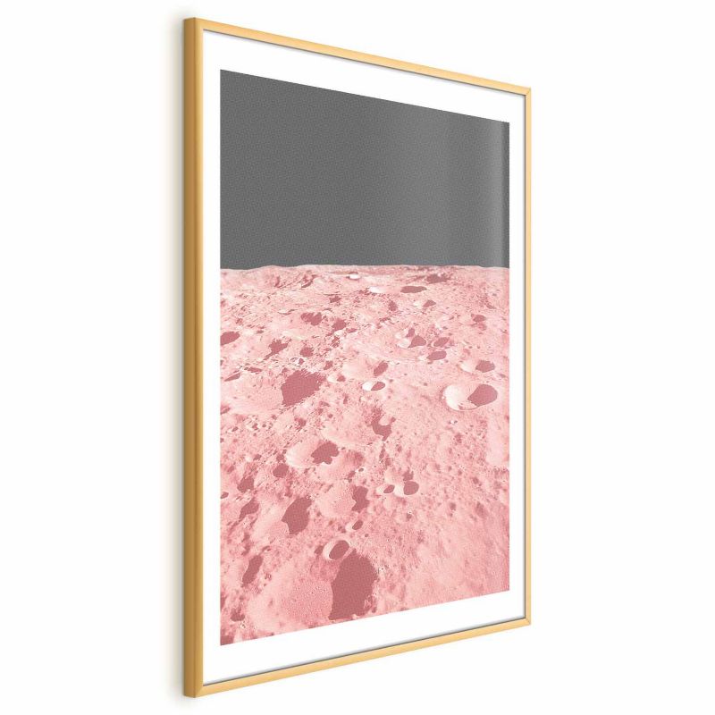 Plakat Artgeist Różowy księżyc 29,7x42 cm z ramą złotą 1 szt