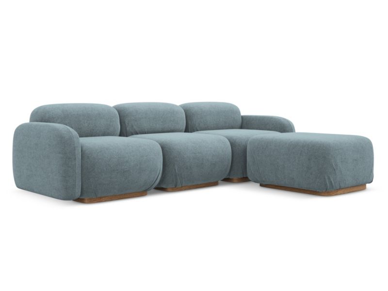 Narożnik uniwersalny Makamii Ailani z tkaniną boucle 270x190 cm jeans 1 szt.