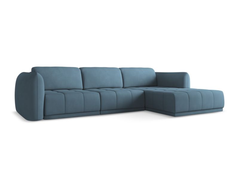 Narożnik prawostronny Makamii Hoku z tkaniny szenilowej 290x170 cm jeans 1 szt.