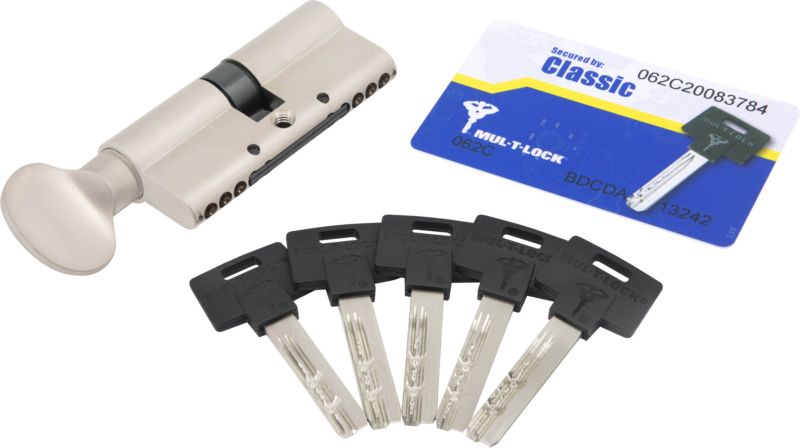 Wkładka atestowana Mul-T-Lock Classic 35 x 45 mm z gałką satyna