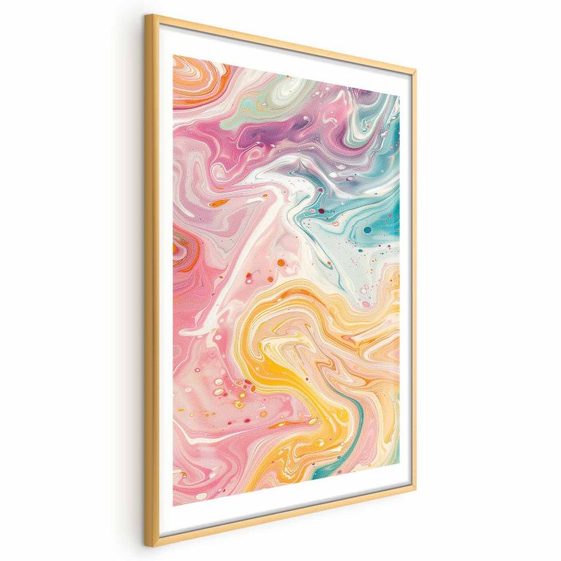 Plakat Artgeist Kolorowy Chaos 40x60 cm z ramą złotą 1 szt