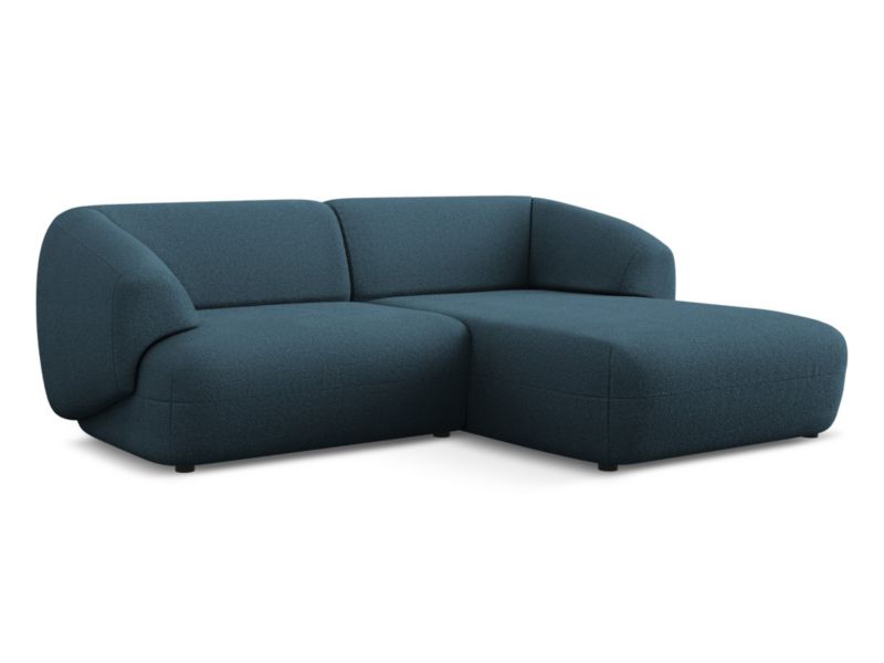 Narożnik prawostronny Makamii Moana z tkaniną boucle 230x98 cm królewski niebieski 1 szt.