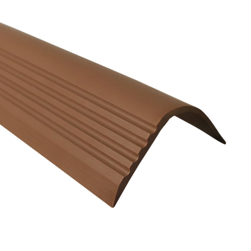Profil schodowy PCV 52x40mm, QUEST, antypoślizgowy nosek schodowy, RGPT, brąz, 1.5m