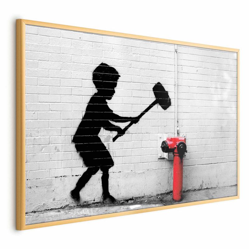 Plakat Artgeist Zniszczyć hydrant 42x29,7 cm z ramą złotą 1 szt