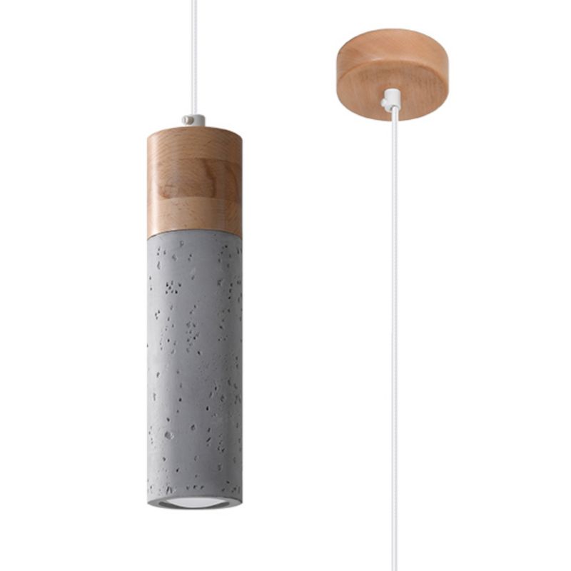 Lampa wisząca Sollux Lighting ZANE 1 szara 1 szt.