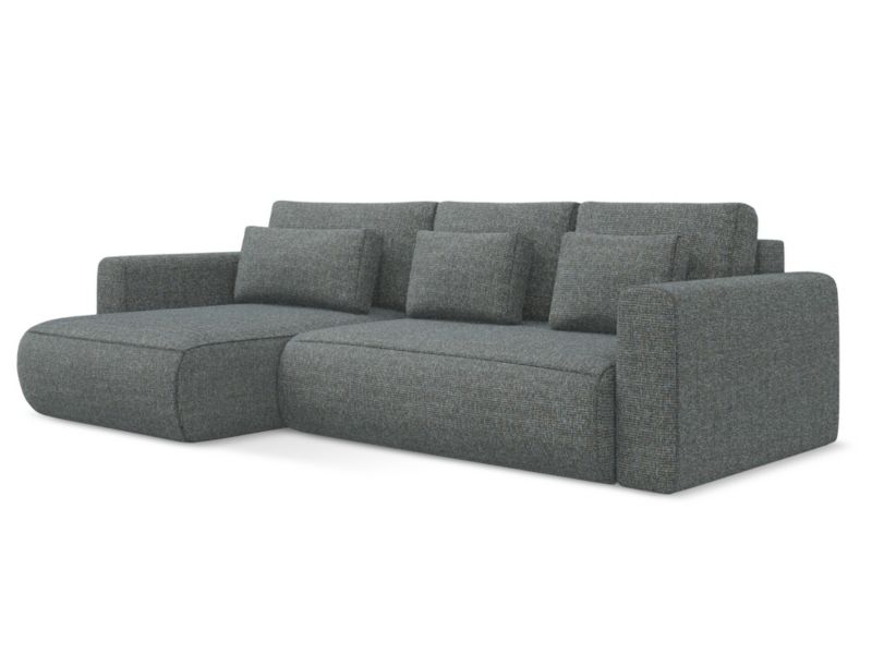 Narożnik lewostronny z funkcją spania Makamii Kapua z tkaniny strukturalnej 278x149 cm stalowy 1 szt.