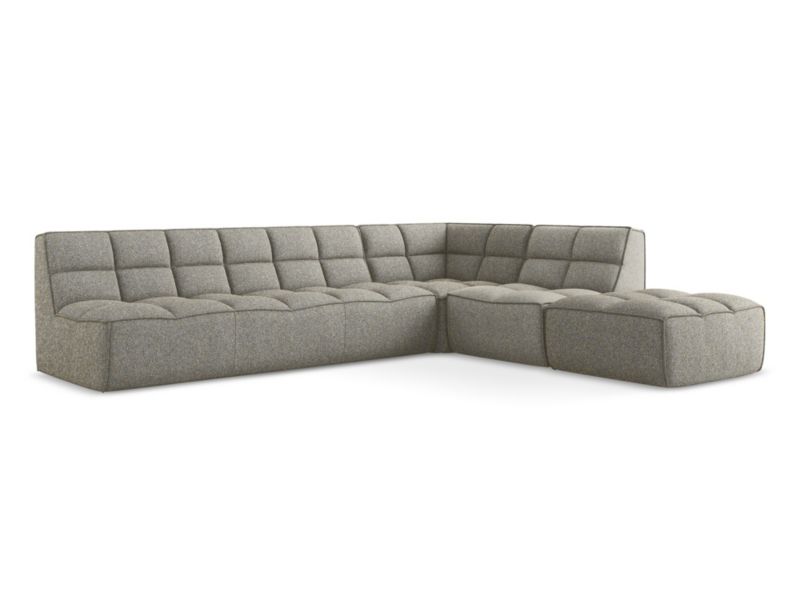 Narożnik uniwersalny Makamii Kalai z tkaniny strukturalnej 308x258 cm ciemny beż 1 szt.