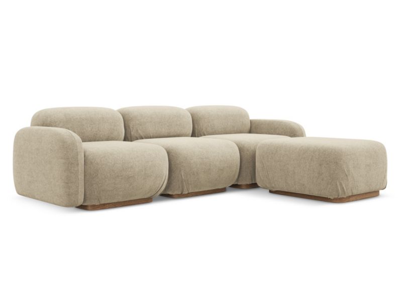 Narożnik uniwersalny Makamii Ailani z tkaniną boucle 270x190 cm beżowy 1 szt.