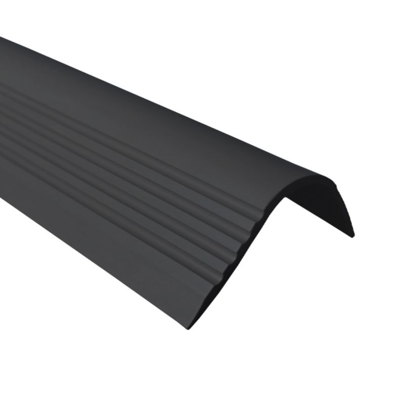 Profil schodowy PCV 52x40mm, QUEST, antypoślizgowy nosek schodowy, RGPT, czarny, 1.5m