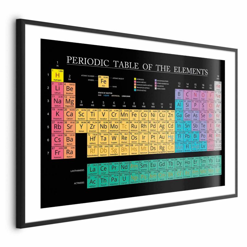 Plakat Artgeist Tablica Mendelejewa 60x40 cm z ramą czarną 1 szt