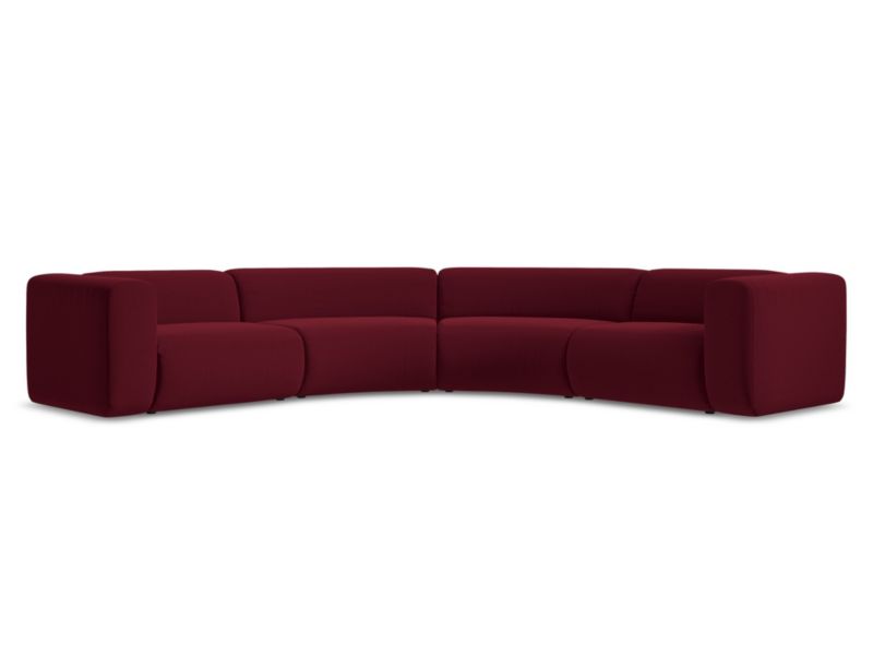 Narożnik uniwersalny Makamii Ekahi z weluru 318x318 cm burgundowy 1 szt.