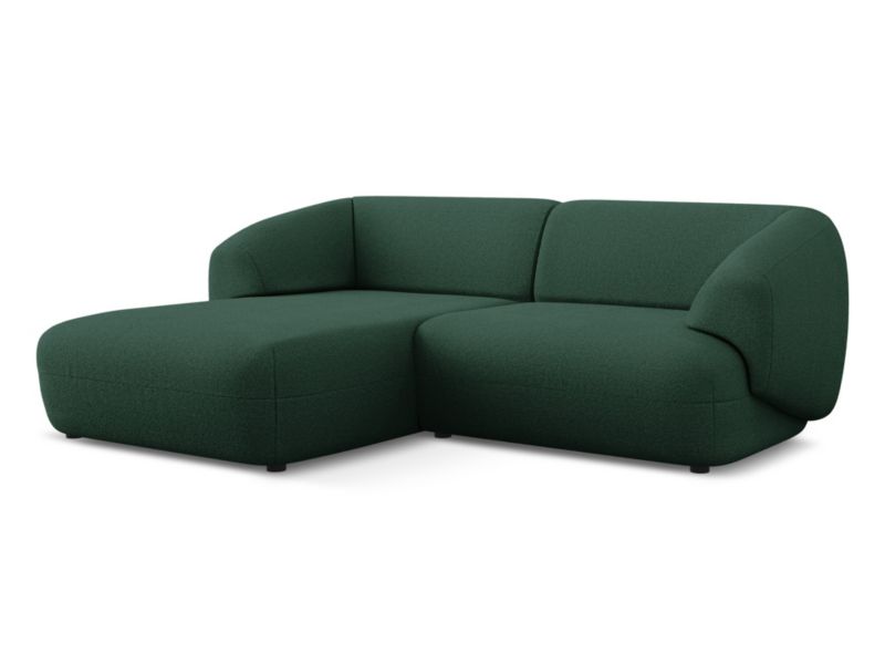 Narożnik lewostronny Makamii Moana z tkaniną boucle 230x98 cm butelkowa zieleń 1 szt.