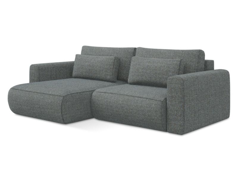 Narożnik lewostronny z funkcją spania Makamii Kapua z tkaniny strukturalnej 240x149 cm stalowy 1 szt.