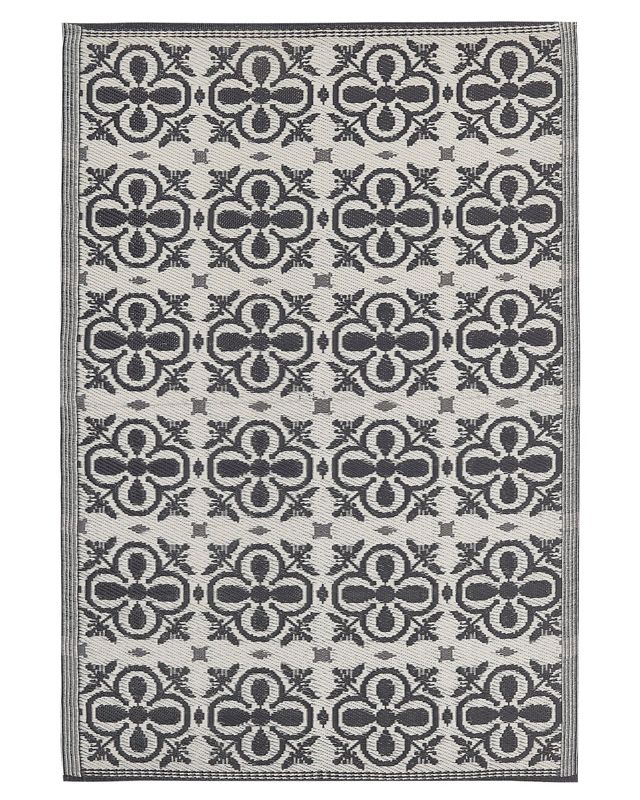 Dywan zewnętrzny 120 x 180 cm czarno-biały Nellur 1 szt.