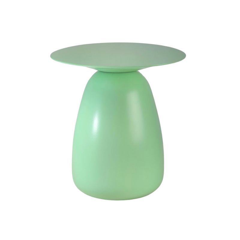 Stolik drewniany Kayani Baobab 34 śr. 33 cm pudrowa zieleń 1 szt.