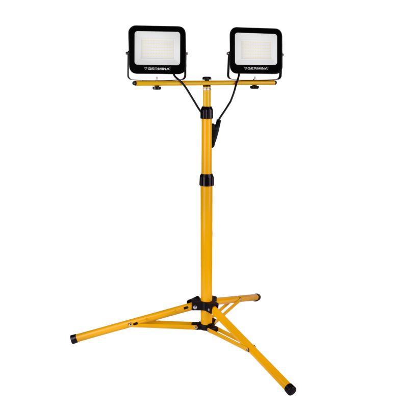 Naświetlacz LED Germina 2x100W na żółtym statywie lampa halogen 1szt.