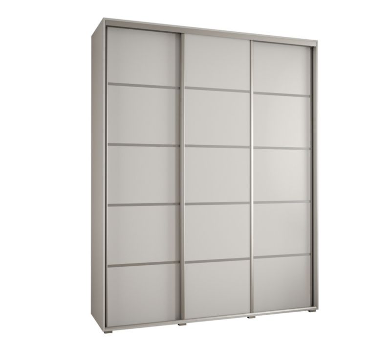 Szafa przesuwna Abiks DAVOS 4 wysoka szer.200cm gł.45cm biały/biały/srebrny 1szt.