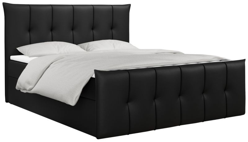 Łóżko kontynentalne MKS Meble PREMIUM 11 160x200 H4 Czarny ecoskóra 1szt.