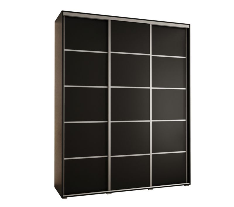 Szafa przesuwna Abiks DAVOS 4 wysoka szer.200cm gł.45cm czarny/czarny/srebrny 1szt.