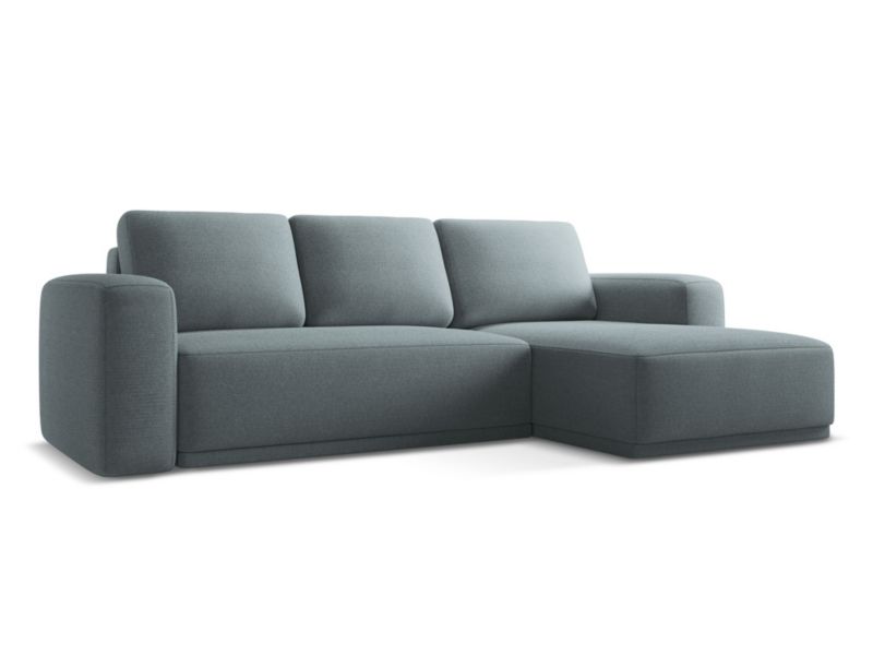 Narożnik prawostronny z funkcją spania Makamii Kaila z tkaniny szenilowej 258x160 cm jeans 1 szt.