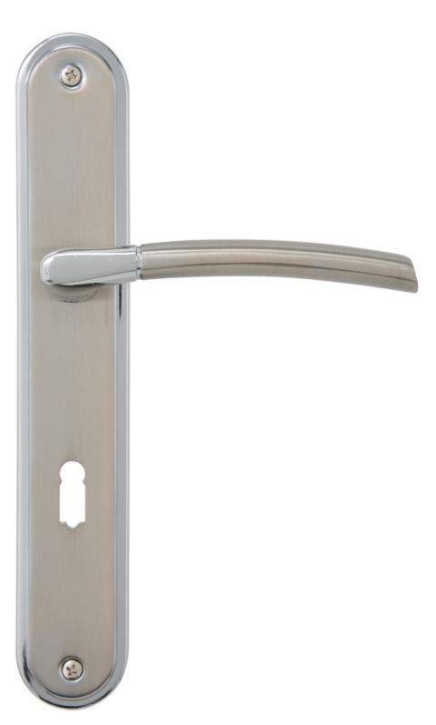 Klamka drzwiowa Schaffner Kora 72 mm na klucz nikiel satyna/chrom