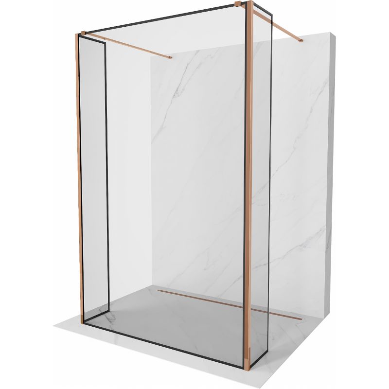 Ścianka prysznicowa Mexen Kioto czarny wzór różowe złoto 110x30x30 1 szt.