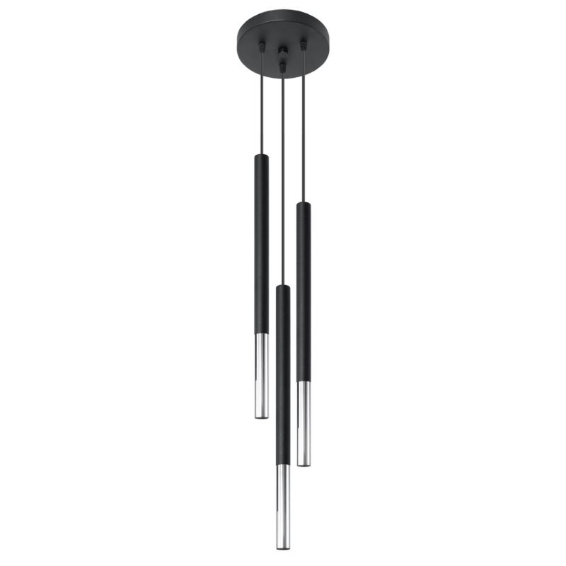 Lampa wisząca Sollux Lighting MOZAICA 3P czarny/chrom 1 szt.