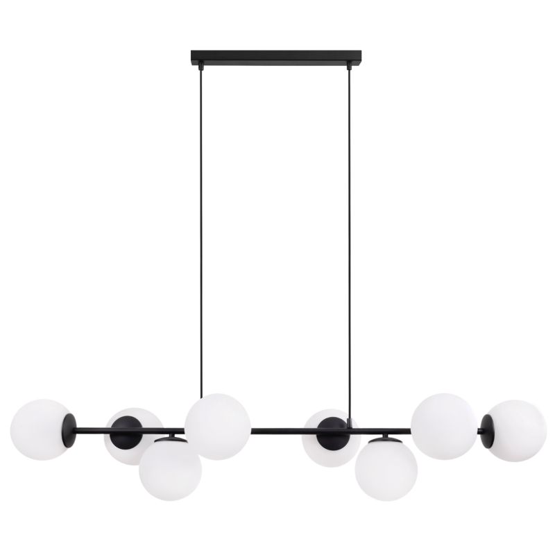 Lampa sufitowa wisząca Light Home LH Siena 8x E14 40W czarny klosz biały 1szt.