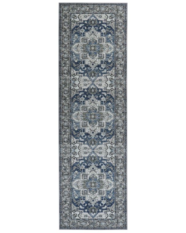 Dywan 60 x 200 cm szary z niebieskim Kottar 1 szt.