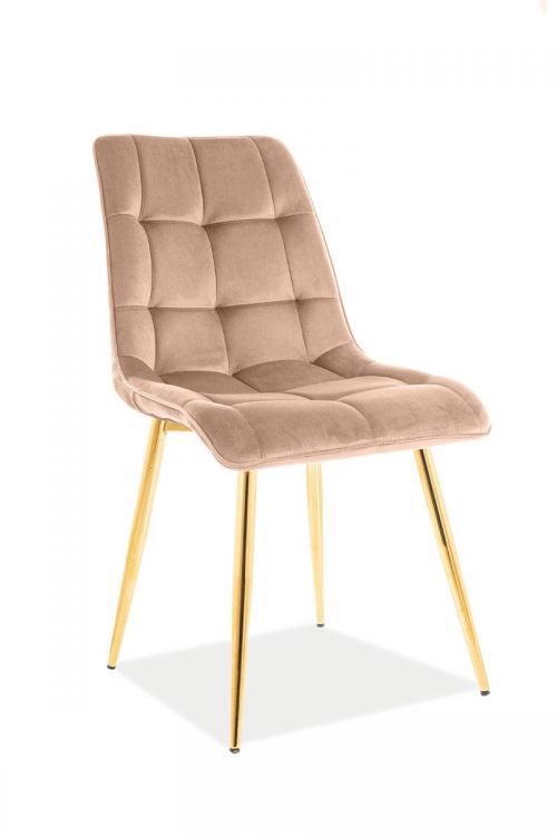 Krzesło Signal tapicerowane CHIC VELVET GOLD beżowe 1 szt