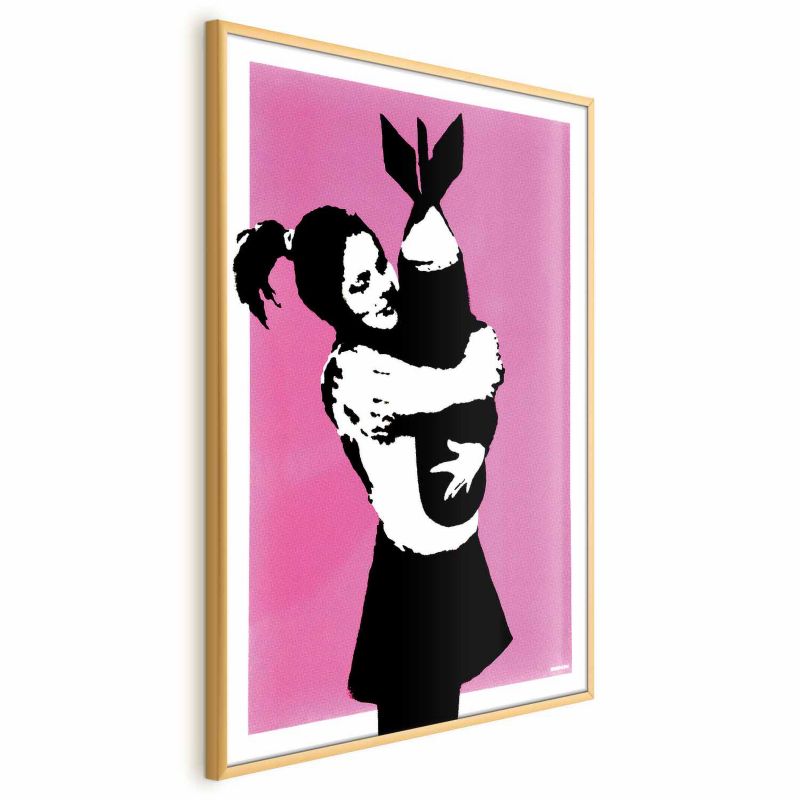 Plakat Artgeist Bombowy uścisk 60x90 cm z ramą złotą 1 szt