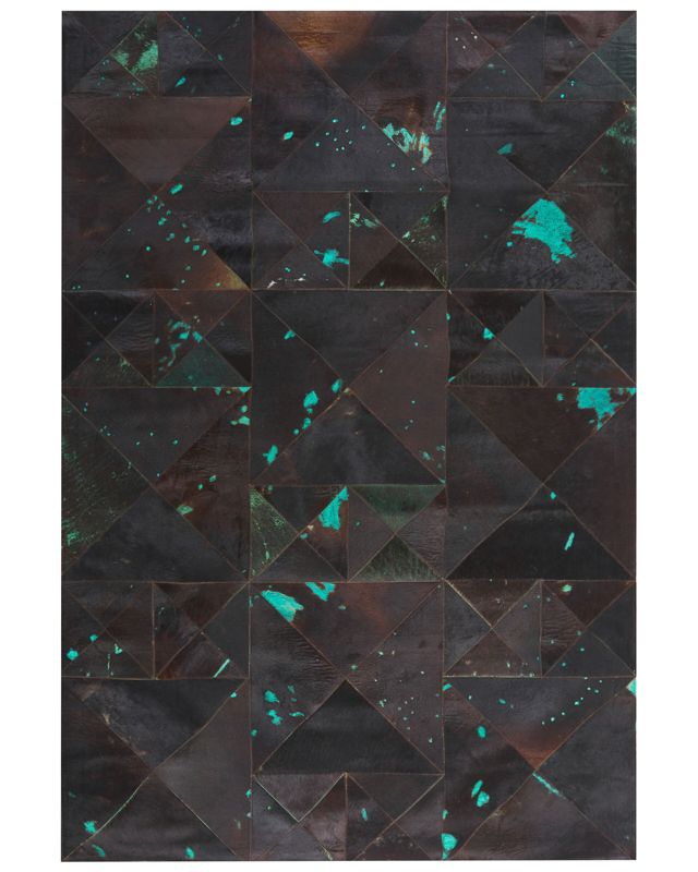 Dywan skórzany 160 x 230 cm brązowo-turkusowy Atalan 1 szt.