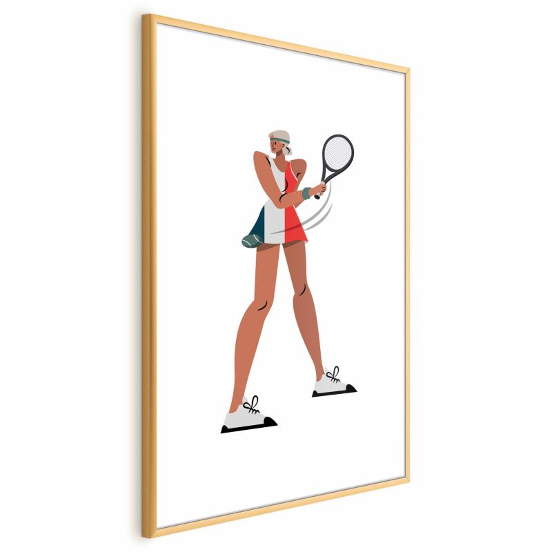Plakat Artgeist Tenisistka z rakietą 29,7x42 cm z ramą złotą 1 szt