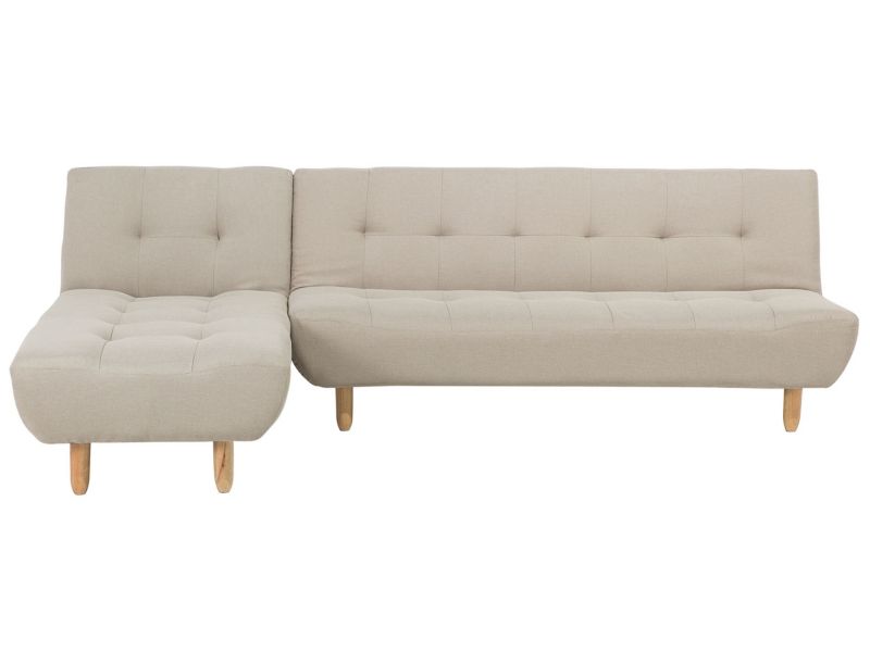 Sofa narożna prawostronna Alsten Jasnobeżowy Tkanina Prawostronny 1 szt.