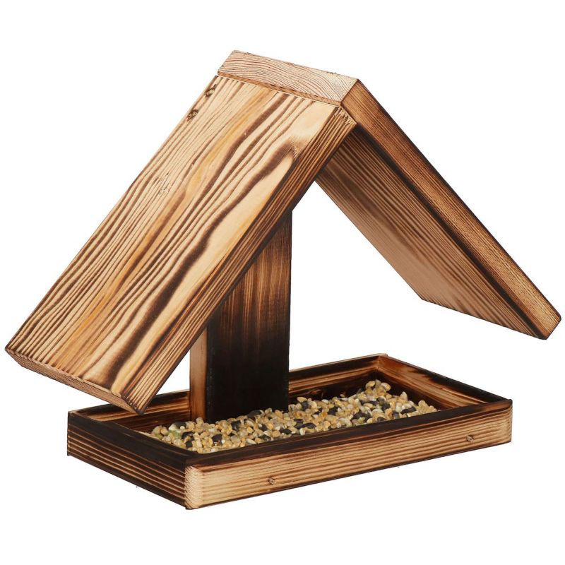 Karmnik dla ptaków 5x31x23 cm Springos drewniany rozm. S brązowy 1 szt.