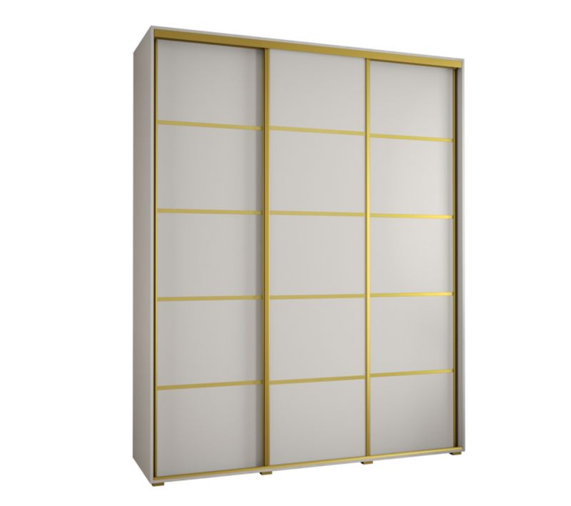 Szafa przesuwna Abiks DAVOS 4 wysoka szer.200cm gł.60cm biały/biały/złoty 1szt.