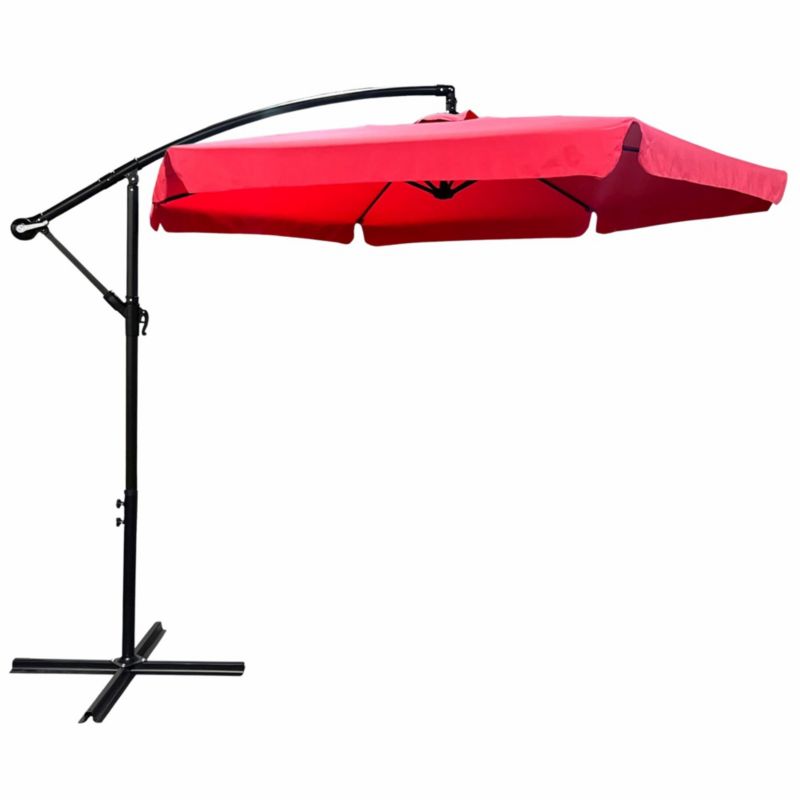 Wodoodporny parasol ogrodowy i tarasowy CYNIA w kolorze czerwonym waga 11,7 kg wymiary 300x300x245 cm 1 szt.