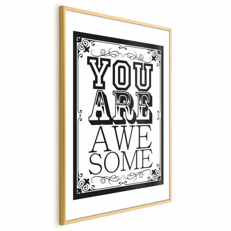 Plakat Artgeist You are awesome 40x60 cm z ramą złotą 1 szt