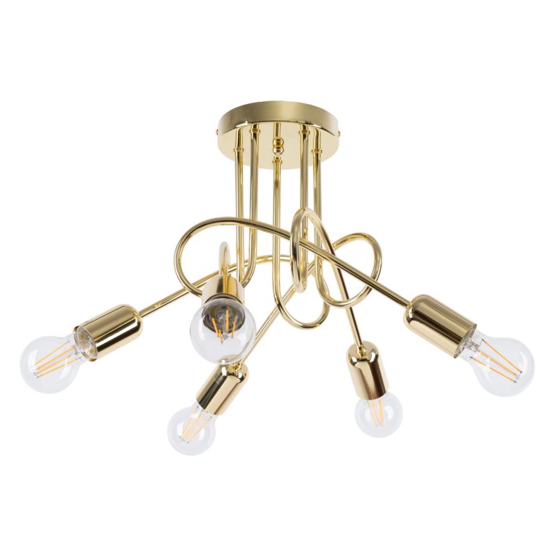 Żyrandol Sollux Lighting LOOP 5 złoty połysk 1 szt.