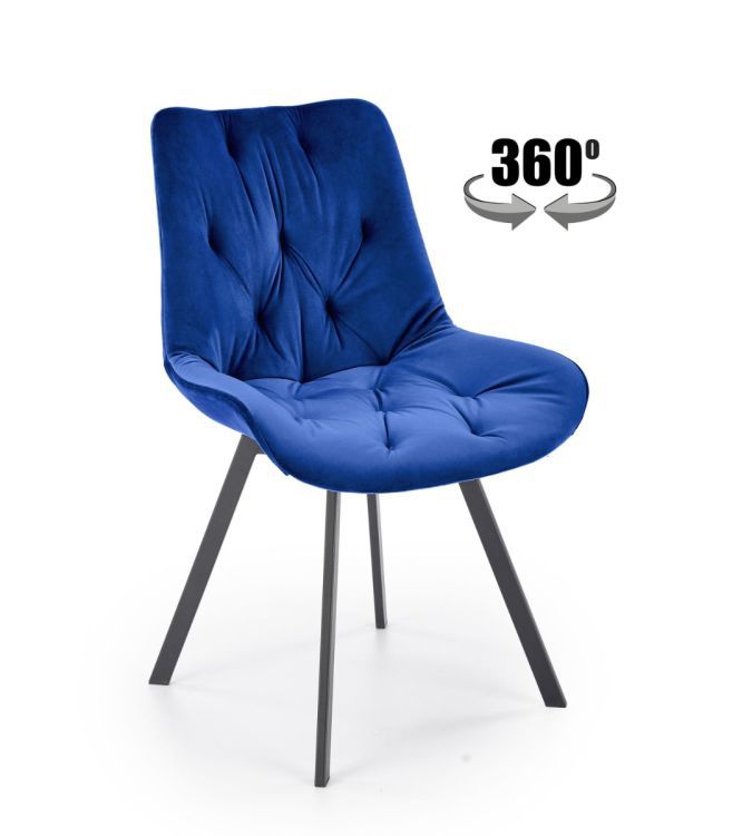 Krzesło Halmar tapicerowane K519 VELVET granatowe obracane 1 szt